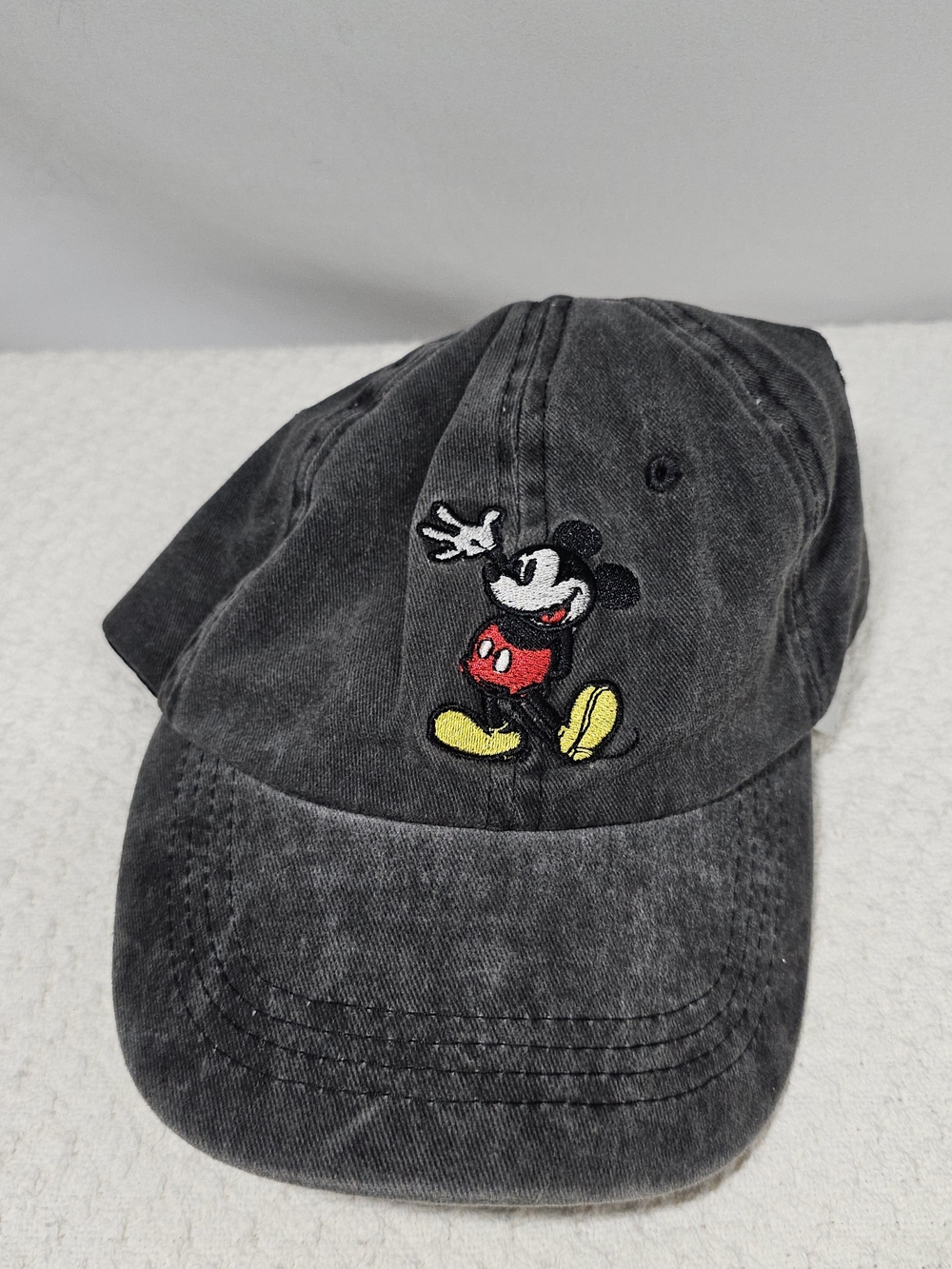 Disney Black Mickey Mouse Embroidered Kids Cap with Red & Yellow Accents
